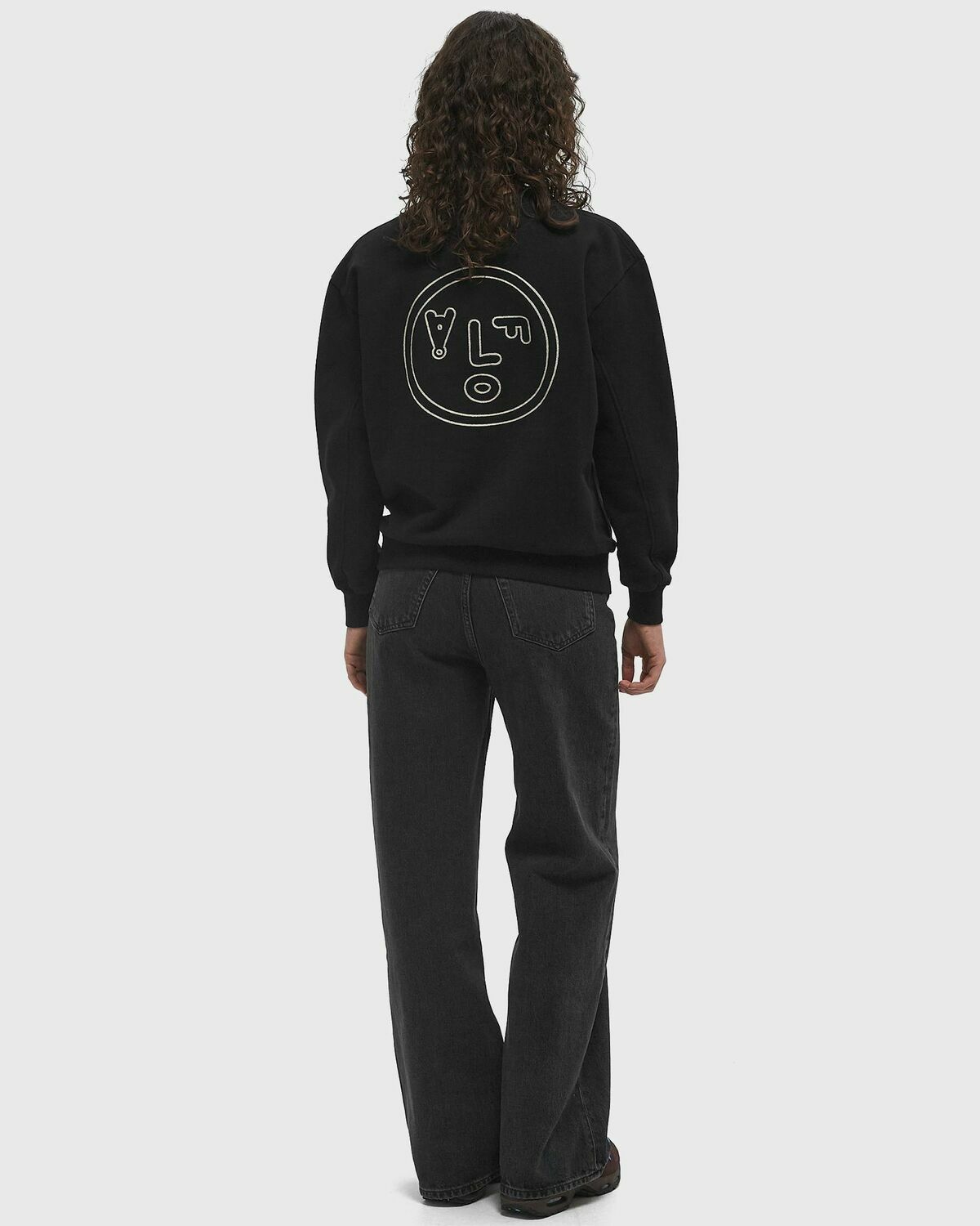 ØLÅF FACE CREWNECK Black Womens Sweatshirt