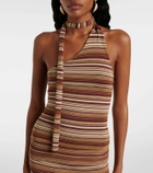 Aya Muse Scarf-detail knitted silk-blend top