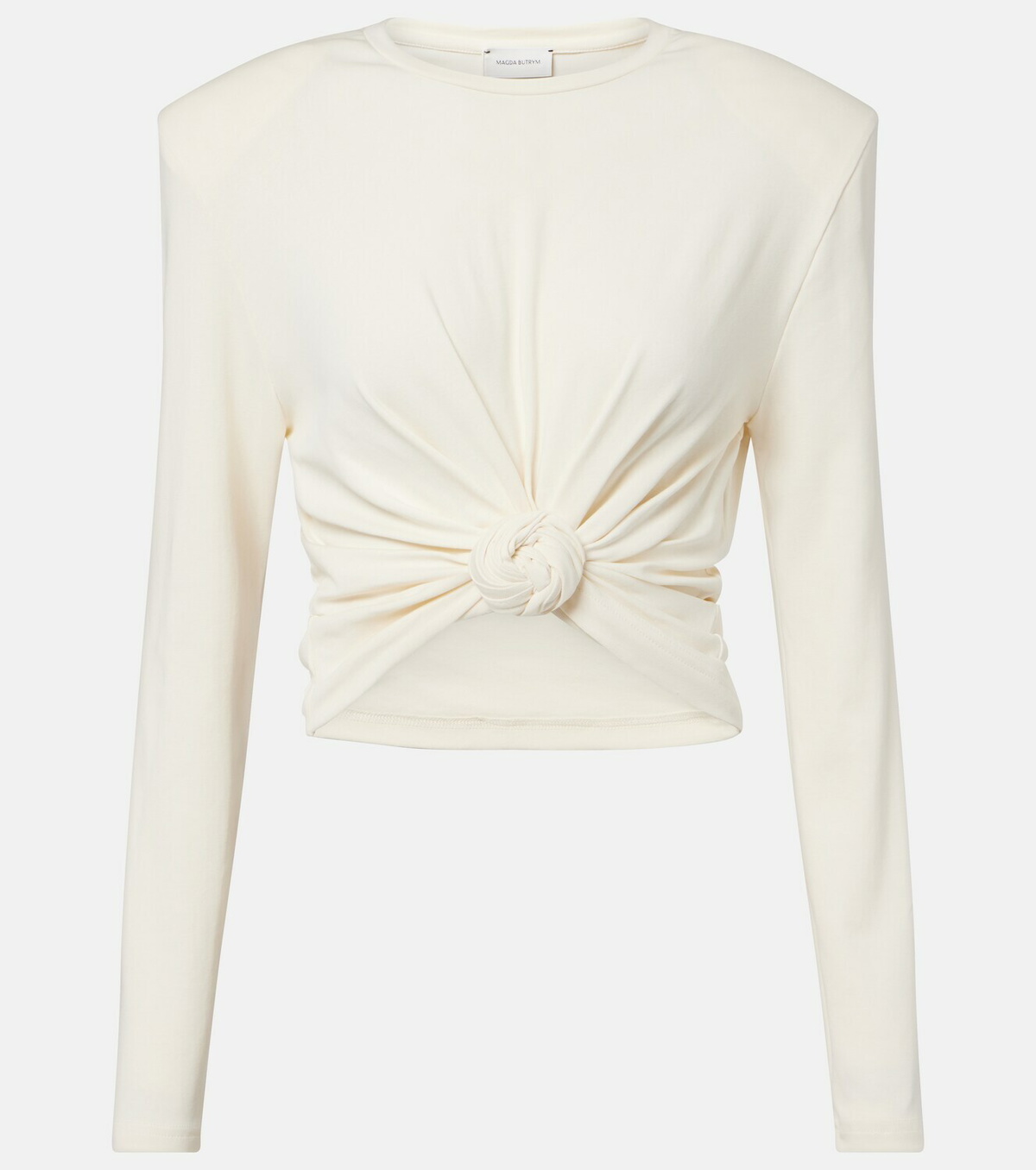 Magda Butrym Cropped cotton-blend jersey top