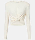 Magda Butrym Cropped cotton-blend jersey top