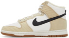 Nike White and Beige Dunk High LX Sneakers