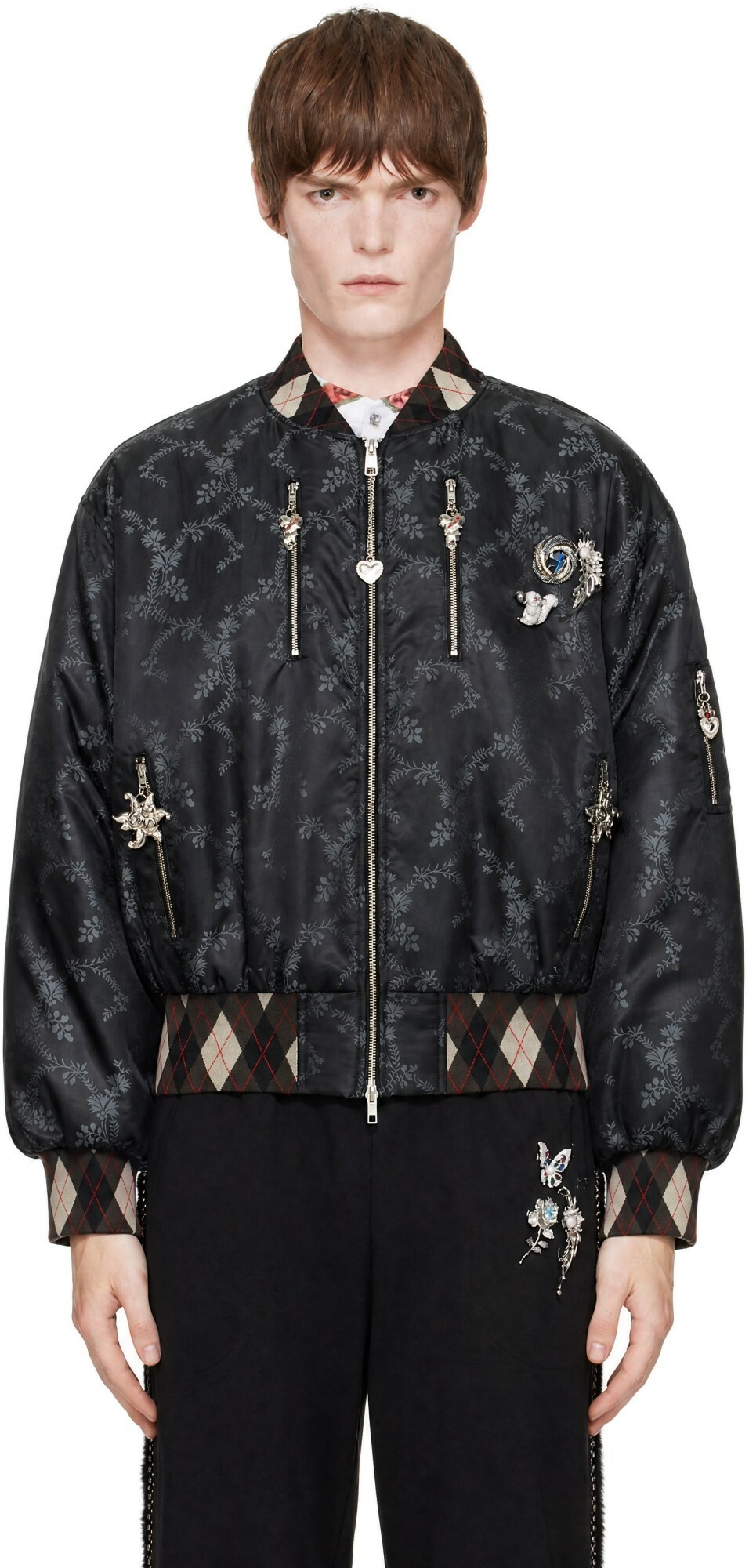 Chopova Lowena Black Crescent Bomber Jacket
