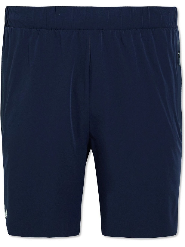 Photo: Castore - Active Straight-Leg Logo-Print Stretch Shorts - Blue