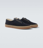 Brunello Cucinelli Leather-trimmed suede sneakers
