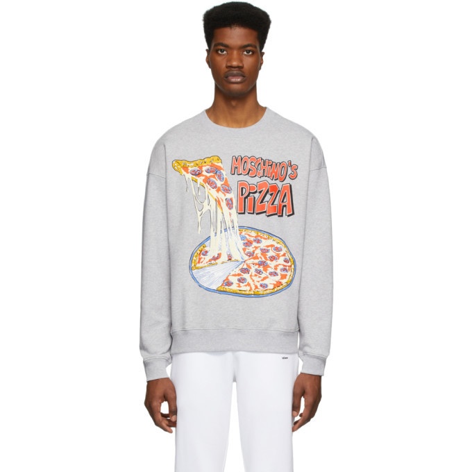 Photo: Moschino Grey Moschinos Pizza Sweatshirt