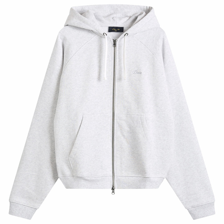Photo: Dime Cursive Small Logo Zip Hoodie in Ash
