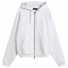 Dime Cursive Small Logo Zip Hoodie in Ash