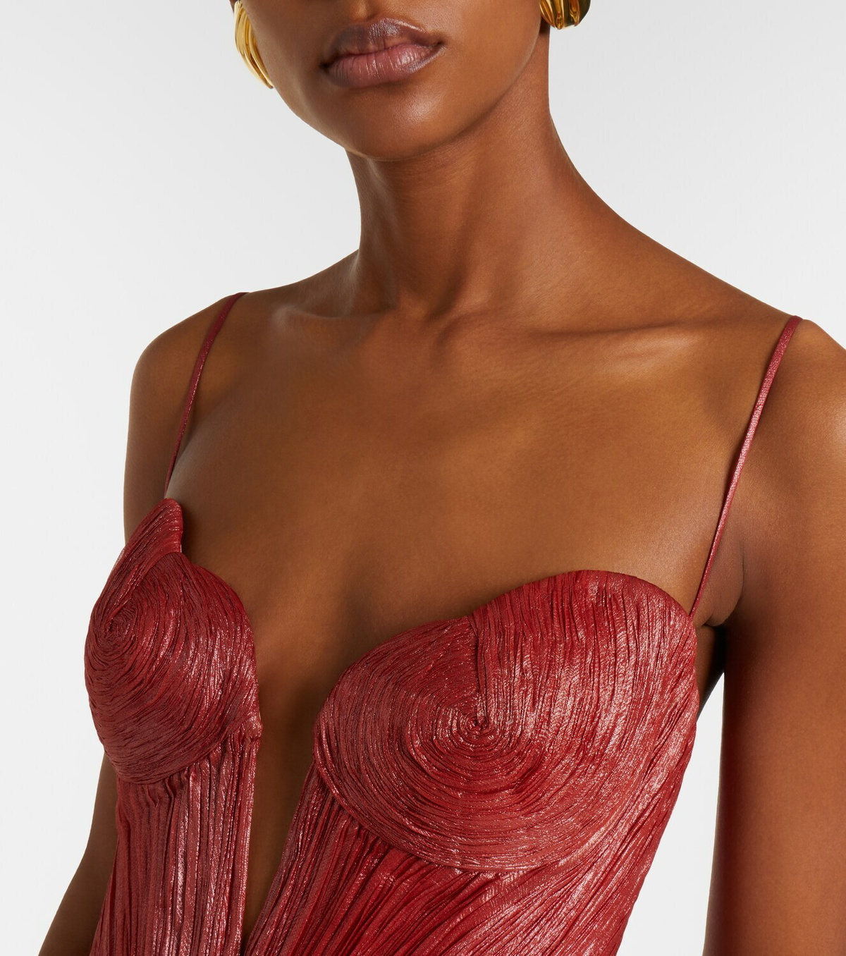 Maria Lucia Hohan Cecilia draped silk muslin bustier gown