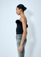 Balenciaga Faux Fur Strap Top