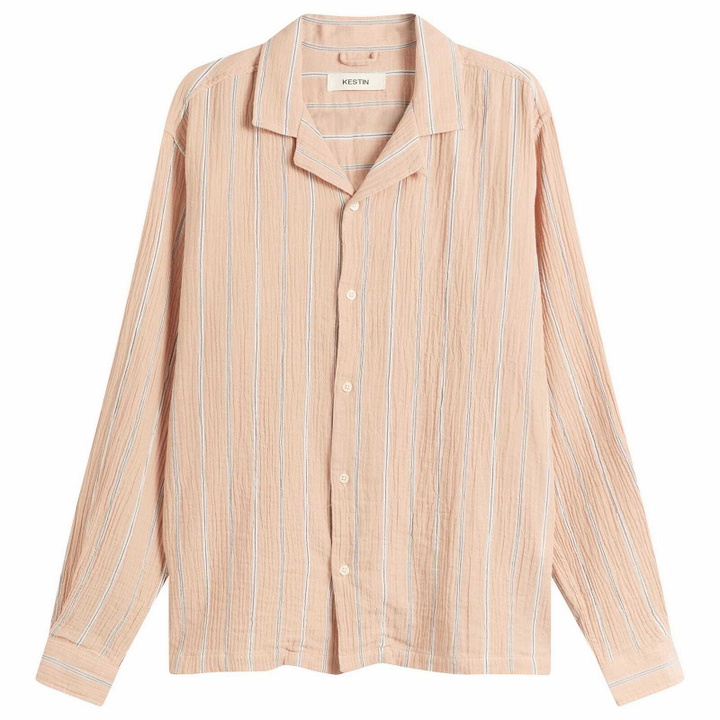 Photo: Kestin Men's Seersucker Tain Shirt in Washed Coral
