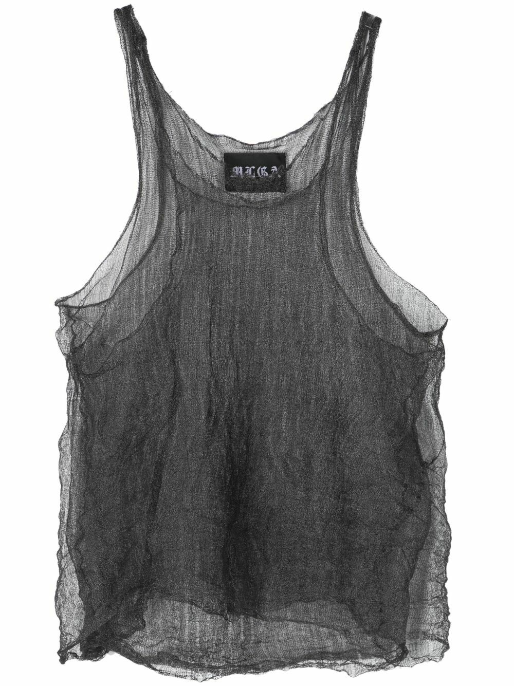 MLGA Black Open-Knit Sheer Tank Top MLGA