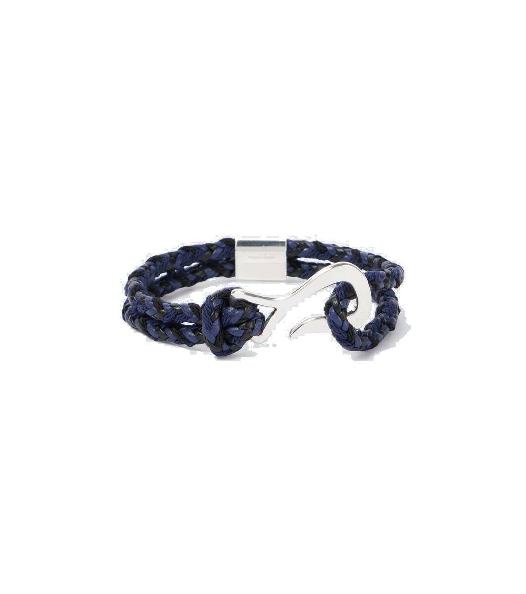 ブレスレット BOTTEGA VENETA  loop bracelet in leather and 925 silver Bottega Veneta Sterling Silver & Leather Double Loop