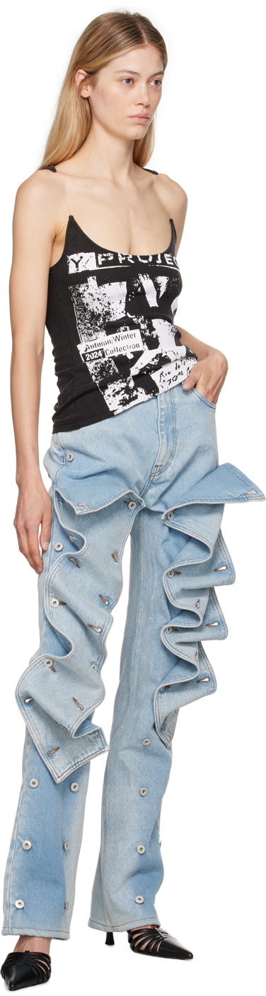 Y/Project Black Printed Tank Top