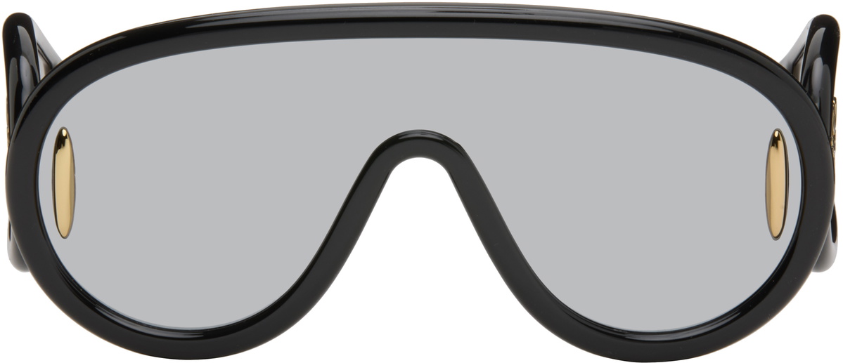 LOEWE Black & Silver Wave Mask Sunglasses