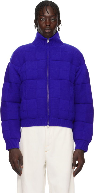 Photo: Guest in Residence Blue & Black Quilted Reversible Puffer Jacket