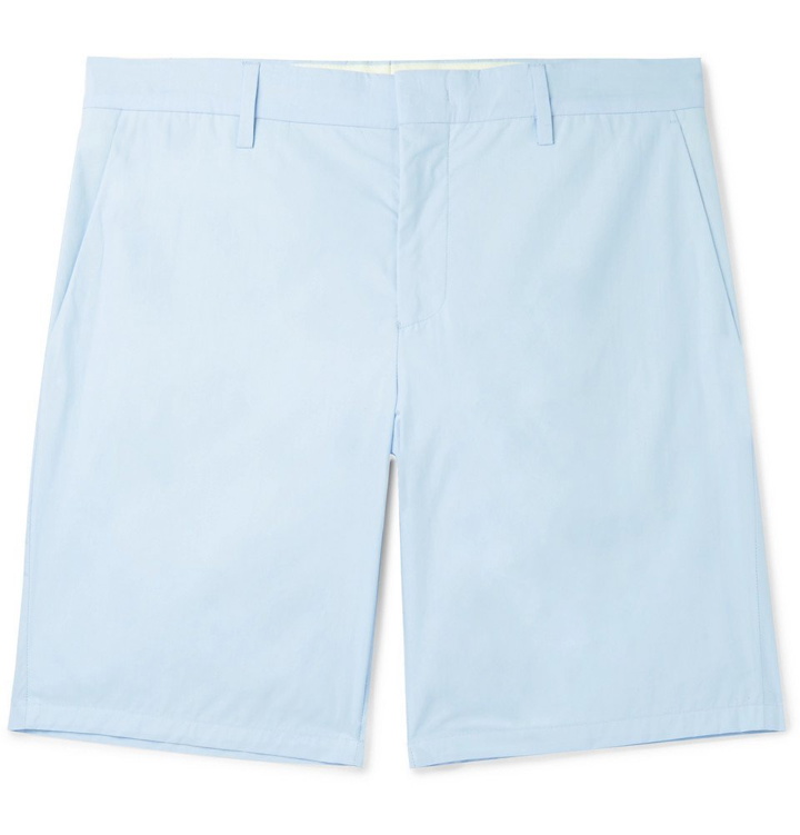 Photo: Paul Smith - Slim-Fit Tapered Cotton and Ramie-Blend Shorts - Sky blue