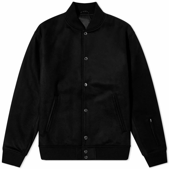 Photo: SOPHNET. Men's SOPHNET Melton Wool Versity Jacket in Black