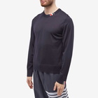 Thom Browne Men's Intarsia Stripe Crew Knit in Navy