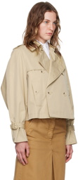 Kenzo Beige Kenzo Paris Short Trench Coat