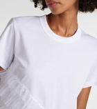Noir Kei Ninomiya Tulle-trimmed cotton jersey T-shirt