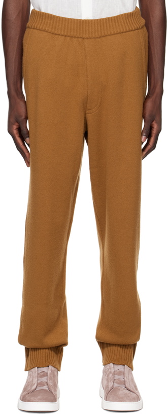 Photo: ZEGNA Brown Drawstring Lounge Pants