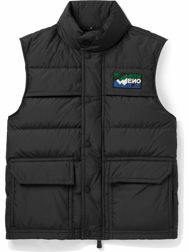 Photo: Moncler Grenoble - Arpasson Logo-Appliquéd Padded Recycled-Ripstop Down Gilet - Black