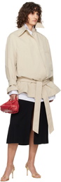 RECTO Beige Wide Fit Short Trench Coat