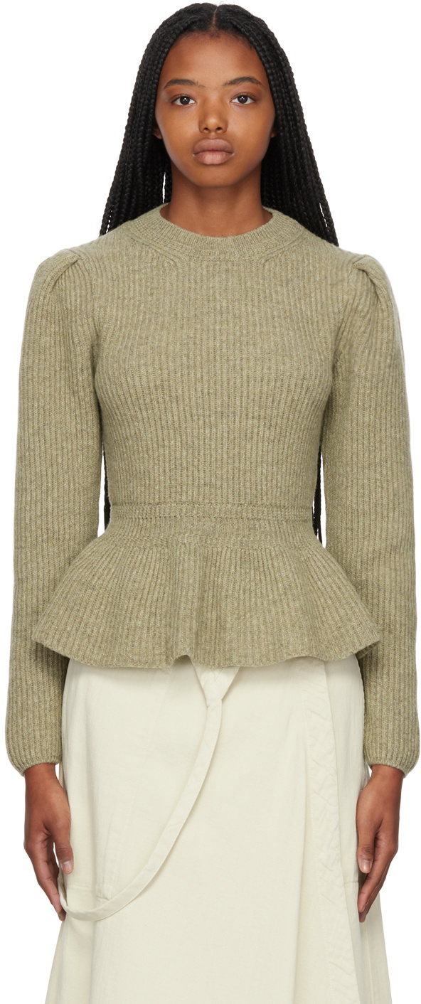 Lemaire Green Peplum Sweater Lemaire