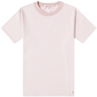 Armor-Lux Men's Fine Stripe T-Shirt in Pink/White