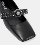 Versace Gianni Ribbon studded leather ballet flats