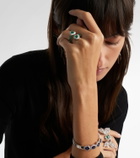 Kamyen Heart 18kt white gold and enamel ring with emeralds and diamonds