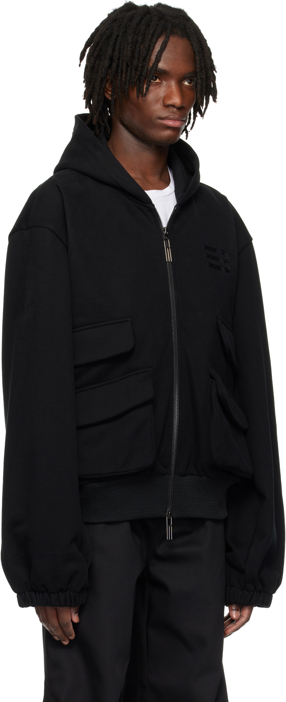 NAMESAKE Black Hugo Globe Zip Hoodie NAMESAKE