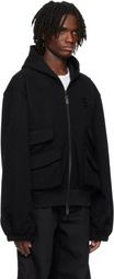 NAMESAKE Black Hugo Globe Zip Hoodie
