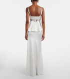 Self-Portrait Lace-trimmed georgette and satin gown