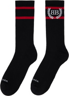 Balenciaga Black & Red Laurel Classic Socks