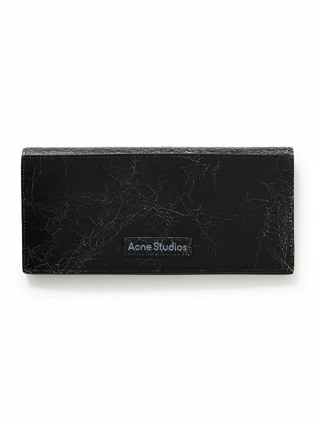 Photo: Acne Studios - Logo-Print Cracked-Leather Bifold Wallet