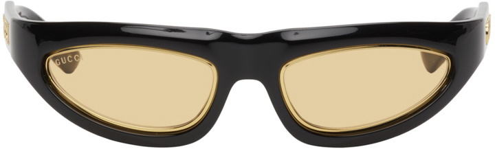 Photo: Gucci Black & Gold Mask Sunglasses