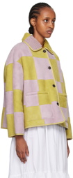 Cawley Purple & Yellow Avis Reversible Shearling Jacket