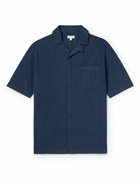 Sunspel - Camp-Collar Sea Island Cotton-Seersucker Shirt - Blue