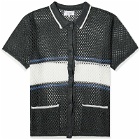 F/CE. Men's Mesh Knitted Short Sleeve Shirt in Charcoal