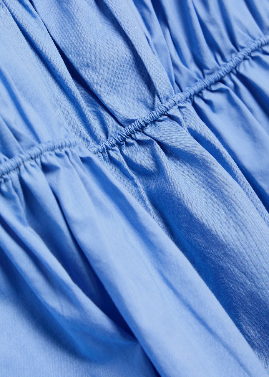 Faithfull The Brand Saja Smocked Cotton Maxi Dress Blue