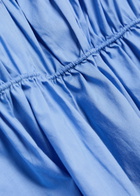 Faithfull The Brand Saja Smocked Cotton Maxi Dress Blue