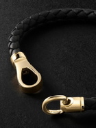 John Hardy - Braided Leather and 14-Karat Gold Bracelet - Gold