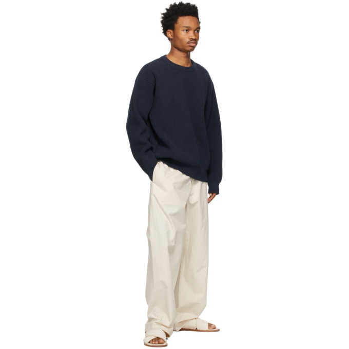 Palm Angels: Off-White Drawstring Trousers | SSENSE