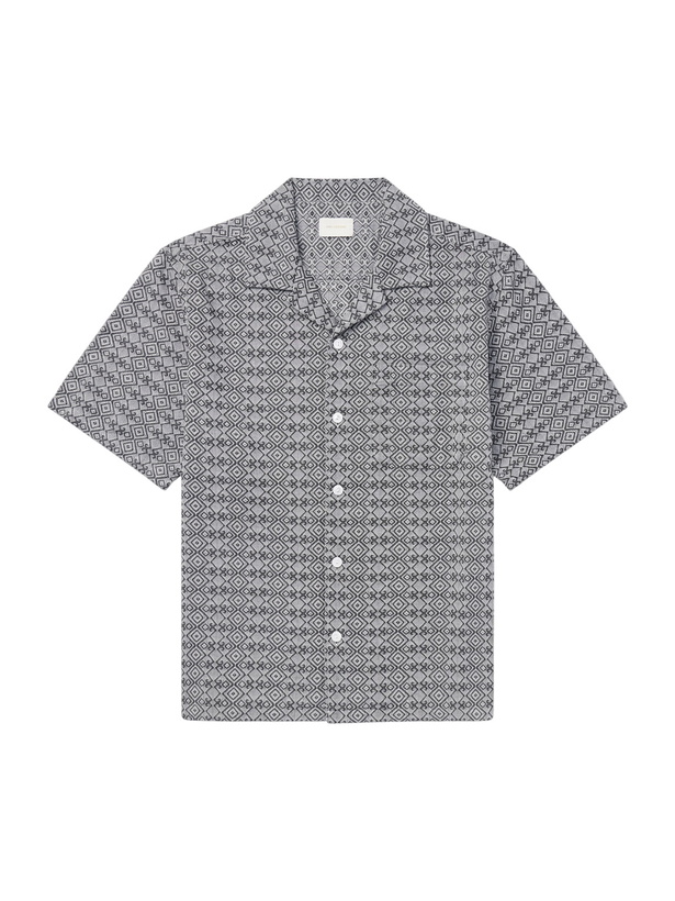 Photo: Aimé Leon Dore - Novelty Camp-Collar Cotton-Jacquard Shirt - Gray
