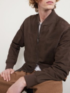 Loro Piana - Ivy Padded Suede Bomber Jacket - Brown