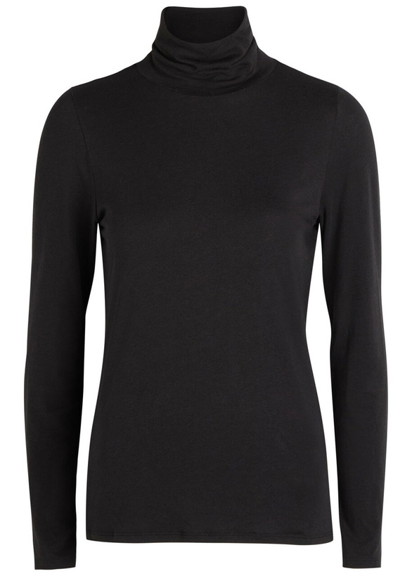Photo: Eileen Fisher Turtle-neck Jersey top Black