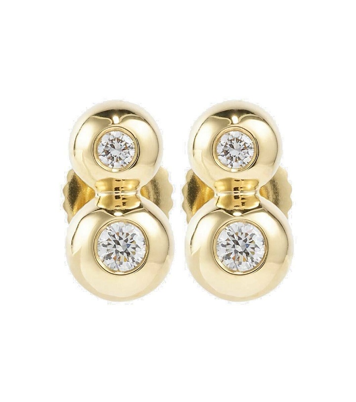 Photo: Melissa Kaye Audrey Small 18kt gold earrings with diamonds
