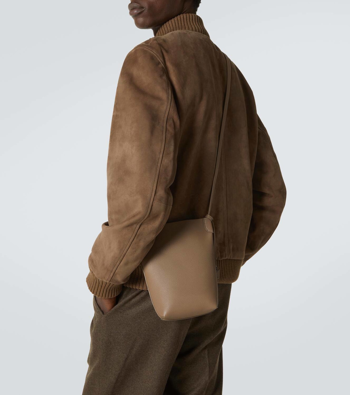 Loro Piana Bale leather phone pouch
