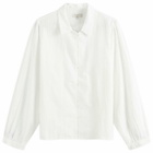 Nudie Jeans Co Women's Nudie Edith Striped Dobby Blouse in Off White